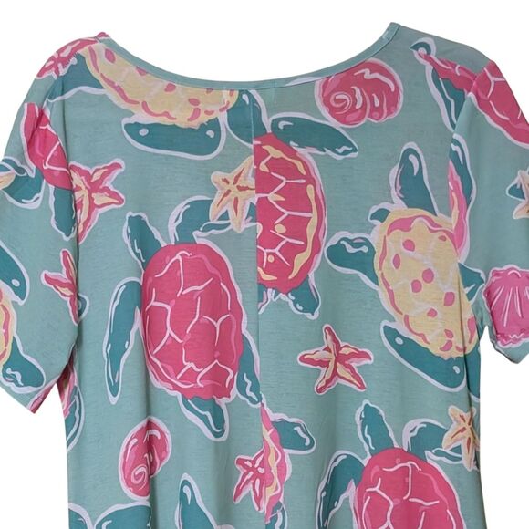 Simply Southern Topsail Dress sea turtles casual flirty nature fringe Medium - Picture 9 of 10